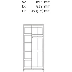 Шкаф Yasen Тина 2Д (Кашемир/Чёрный) Thumb