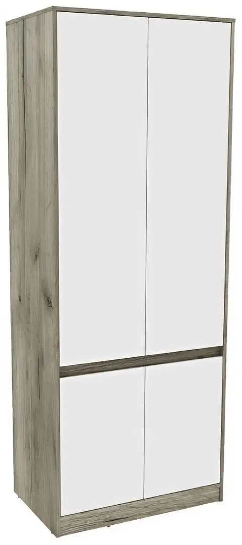 Шкаф Yasen Венера N 2Д полки (Дуб Крафт Серый/Белый)