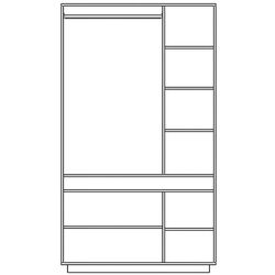 Шкаф Yasen Женева 3Д (Серый Графит/Дуб Крафт Белый) Thumb