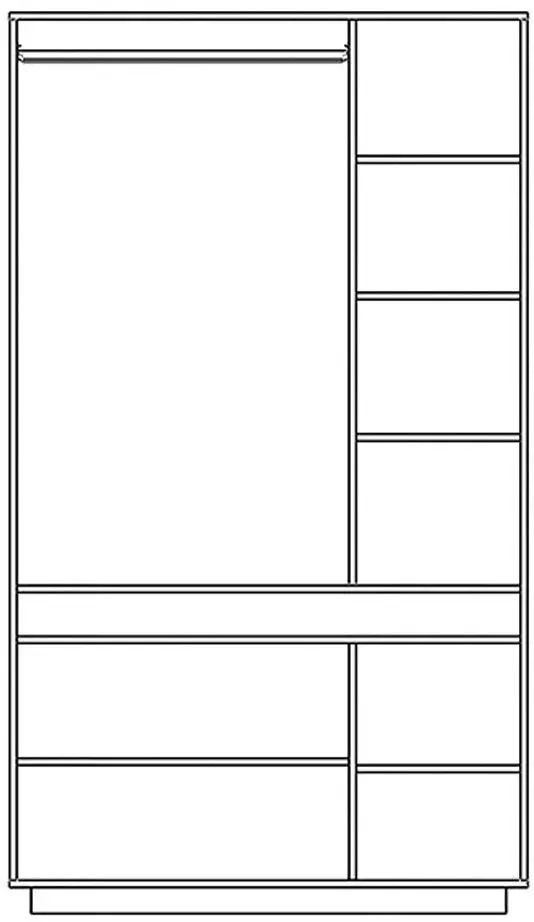 Шкаф Yasen Женева 3Д (Серый Графит/Дуб Крафт Белый)