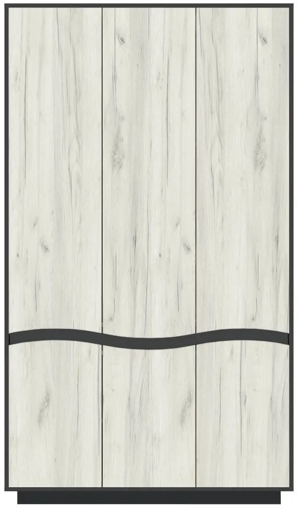 Шкаф Yasen Женева 3Д (Серый Графит/Дуб Крафт Белый)