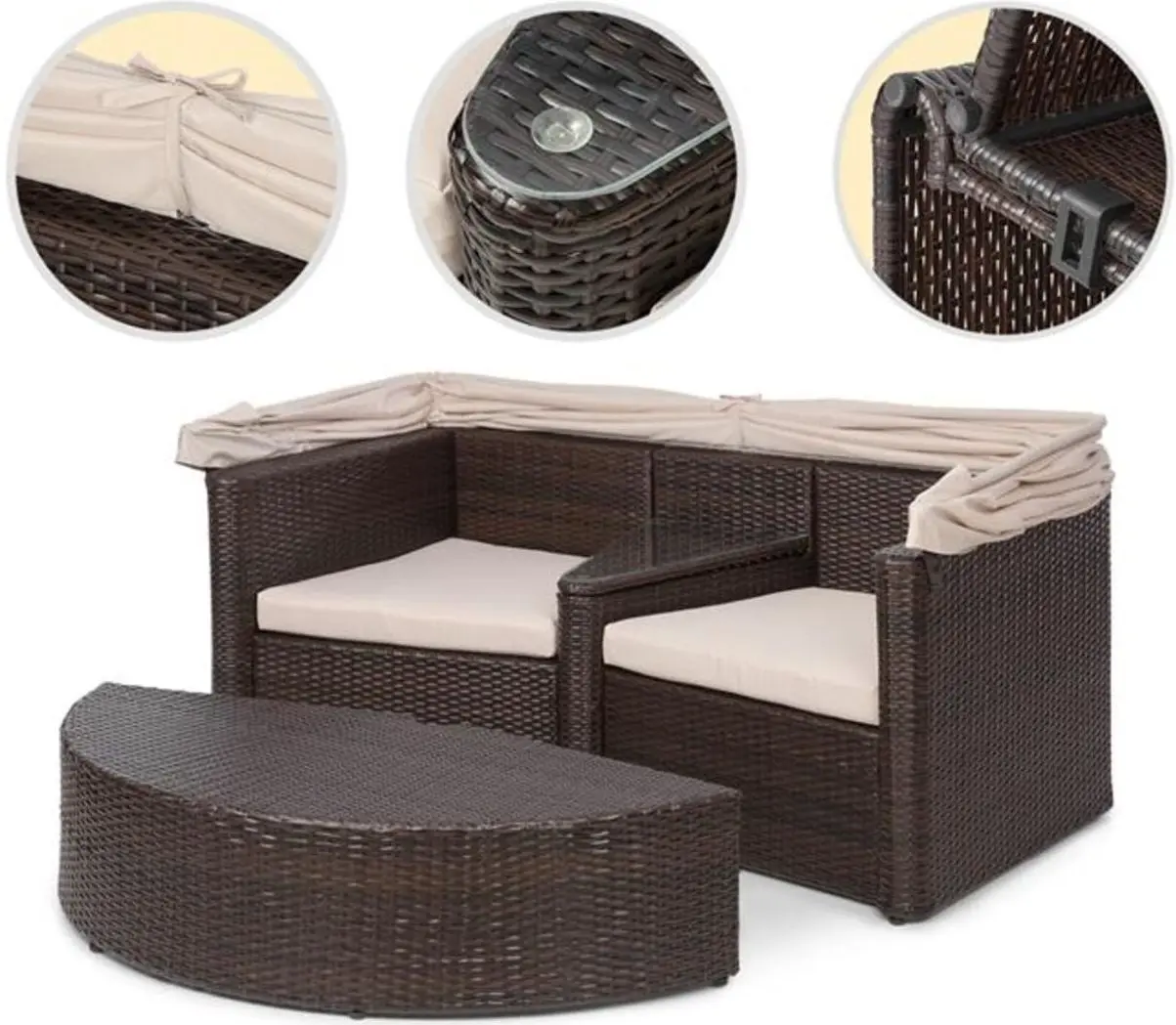 Садовый диван Blumfeldt Heartland (Beige/Brown) - 7