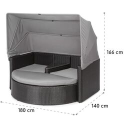 Садовый диван Blumfeldt Heartland (Grey/Black) Thumb