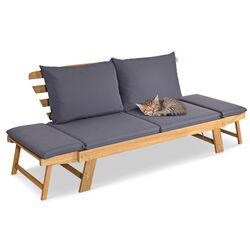 Canapea plianta de gradina Costway OP71195GR (Grey/Natural) Thumb