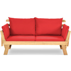 Canapea plianta de gradina Costway OP71195RE-B+ (Red/Natural) Thumb