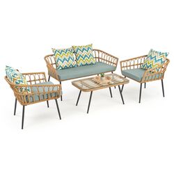 Садовый диван Halmar Gardena 2S (Natural/Black/Gray) Thumb