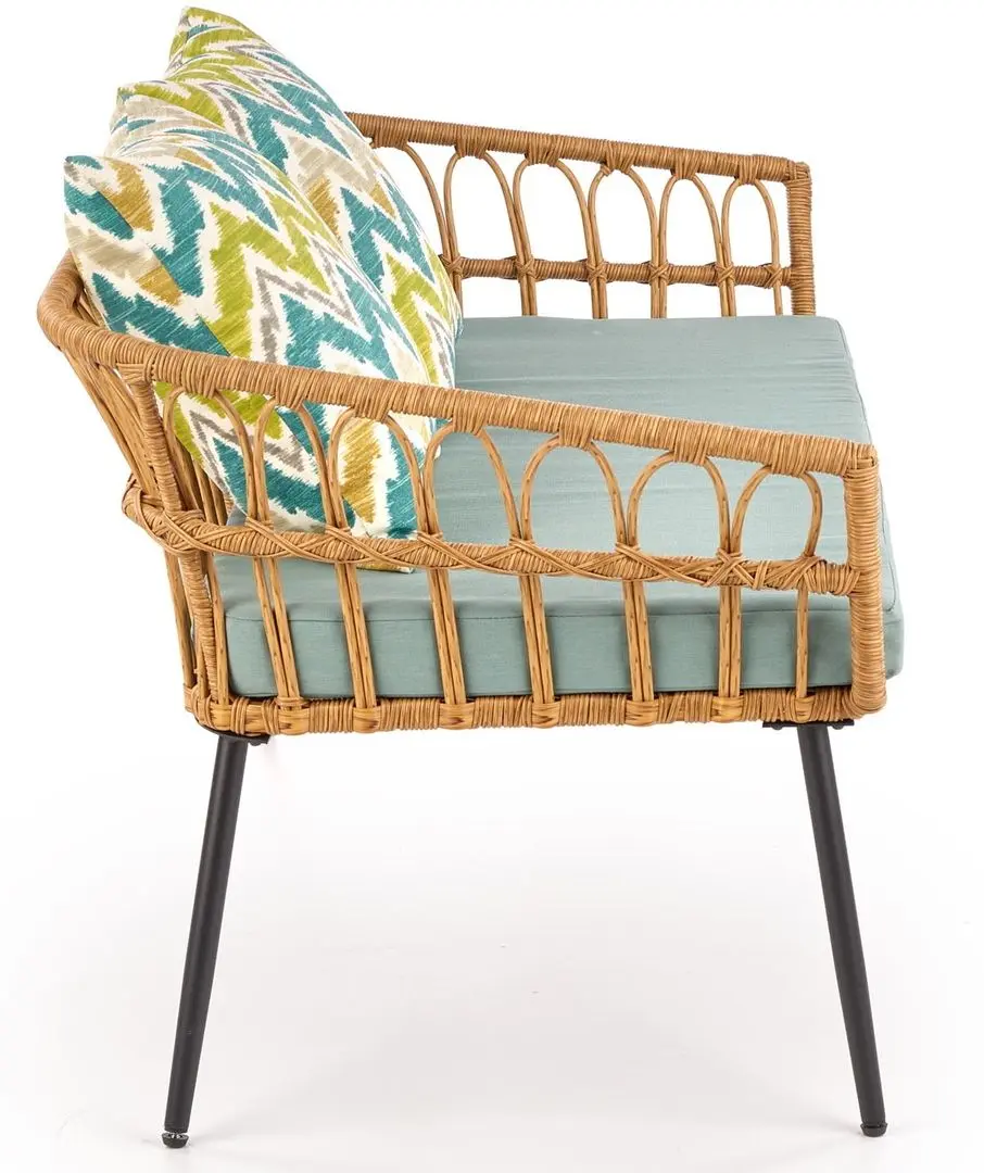 Садовый диван Halmar Gardena 2S (Natural/Black/Gray)