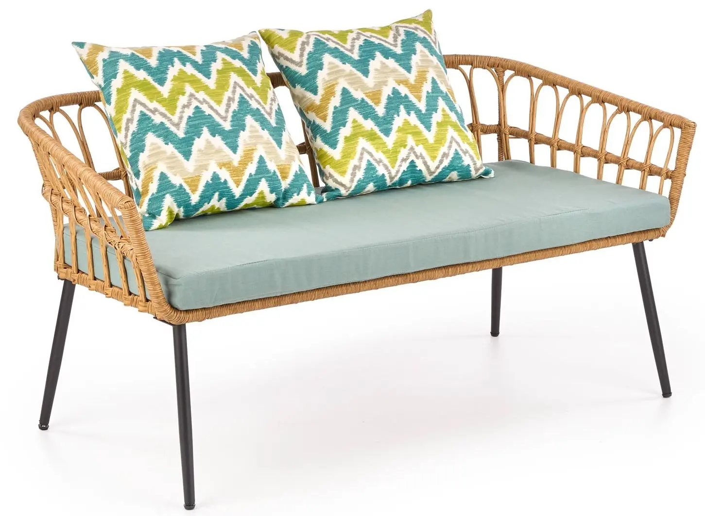 Садовый диван Halmar Gardena 2S (Natural/Black/Gray)