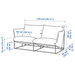 Садовый диван Ikea Havsten 2-местный (Бежевый) Thumb