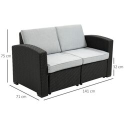 Canapea de grădină Outsunny 84B-159GY (Black/Grey) Thumb