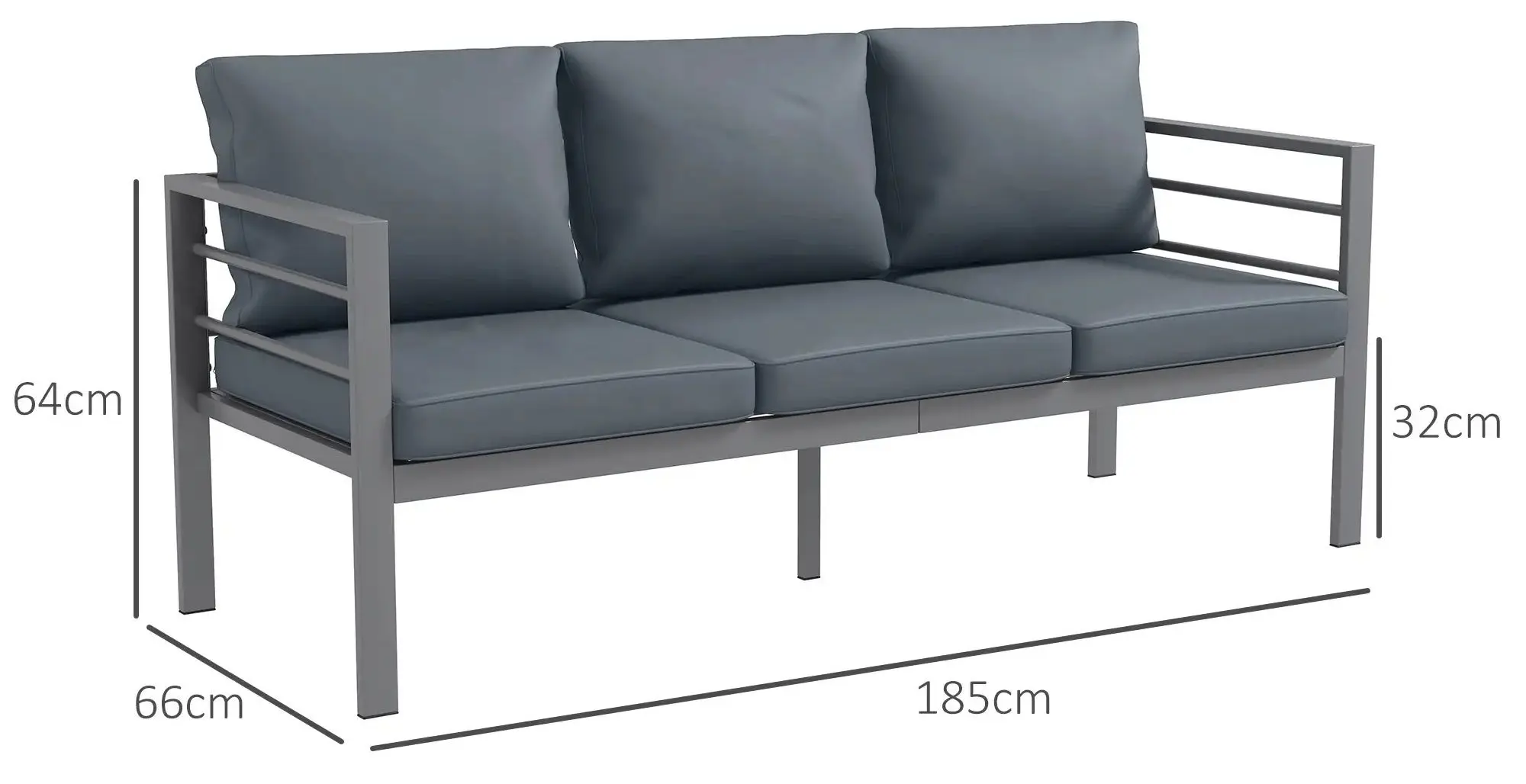 Садовый диван Outsunny 84G-457V00GY (Grey)