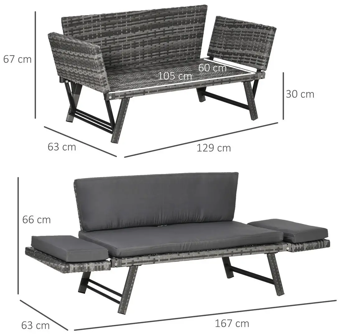 Садовый диван Outsunny 860-049GY (Grey)