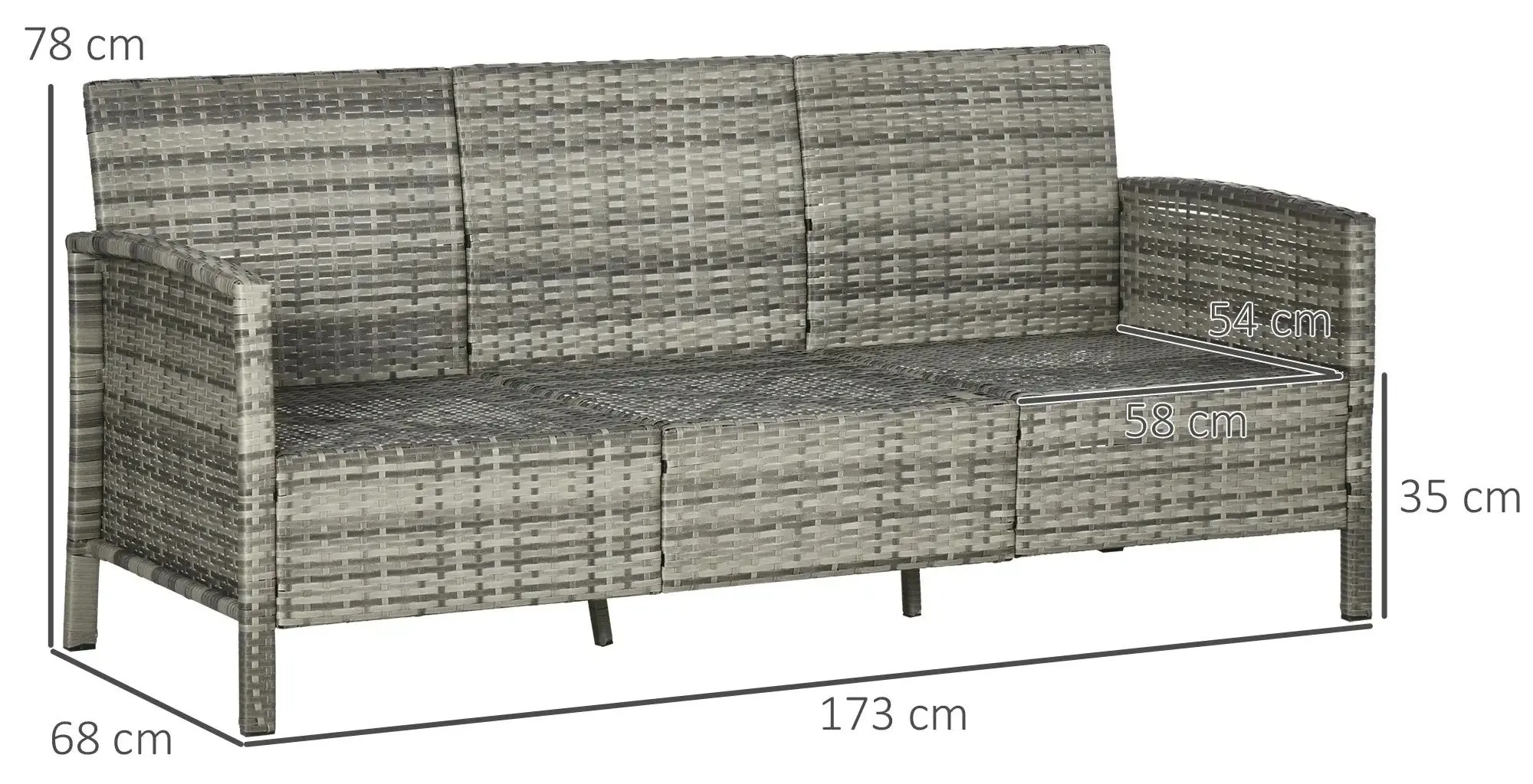 Садовый диван Outsunny 860-085 (Grey)