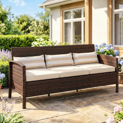 Canapea de gradina Outsunny 860-085BN (Brown/Khaki)