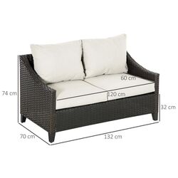 Садовый диван Outsunny 860-186 (Brown/Beige) Thumb