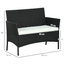 Canapea de gradina Outsunny 860-307V00BK (Black) Thumb
