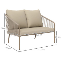 Canapea de gradina Outsunny 860-398V00BG (Beige) Thumb
