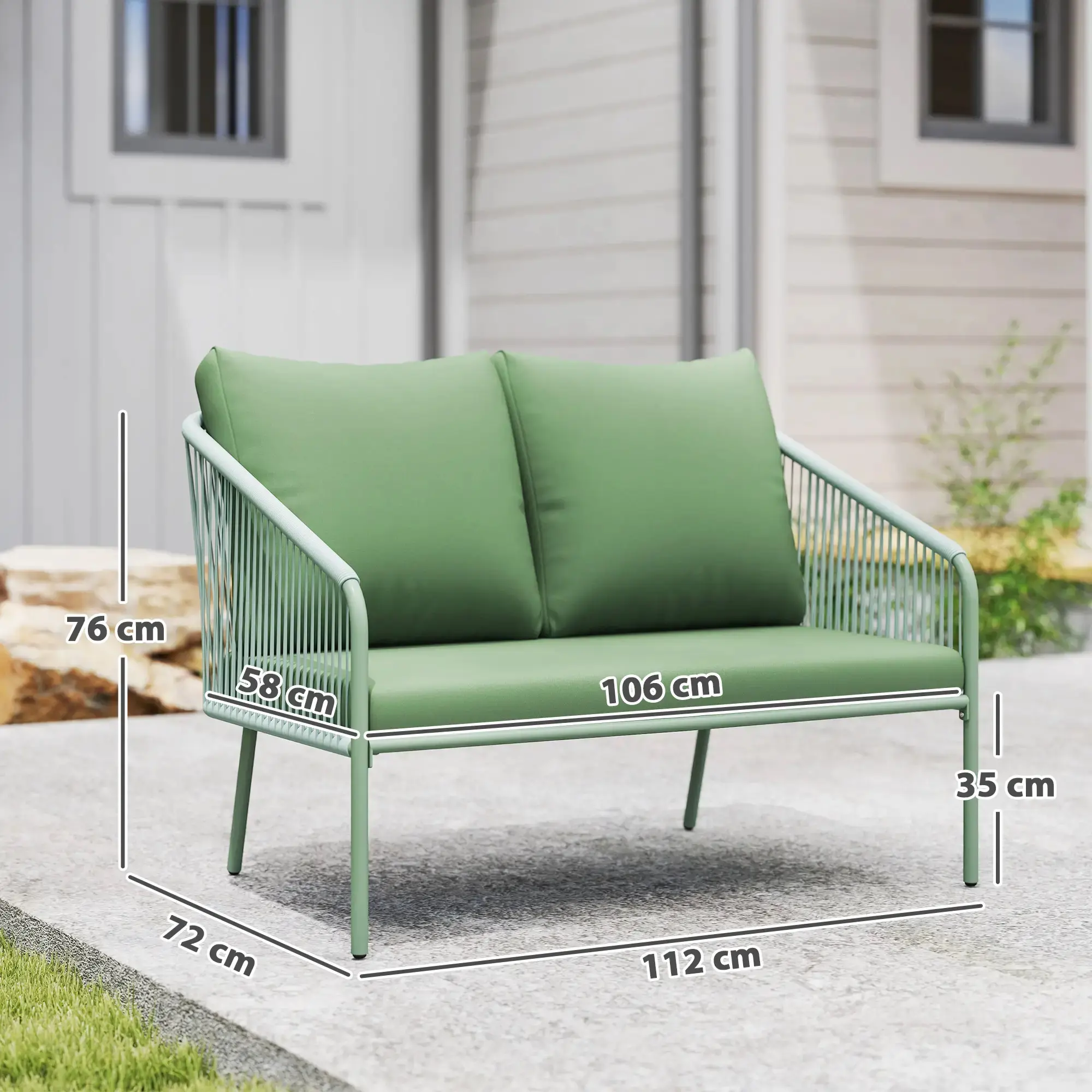 Садовый диван Outsunny 860-398V00GN (Green) - 4
