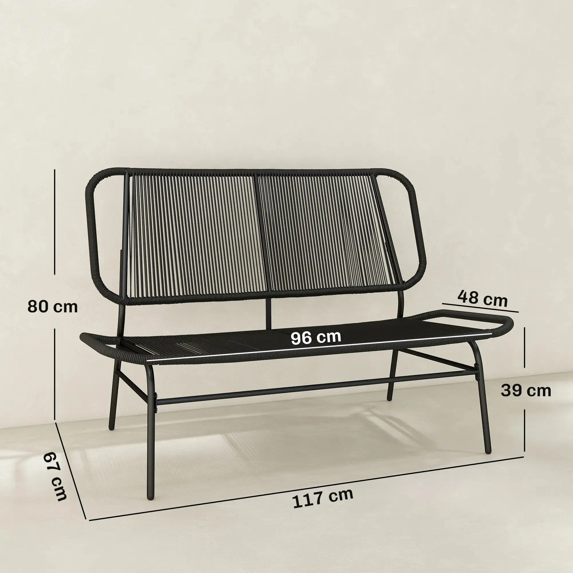 Canapea de gradina Outsunny 860-431V00BK (Black) - 3