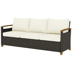 Canapea de gradina Outsunny 860-445V00CW (Cream White/Brown) Thumb