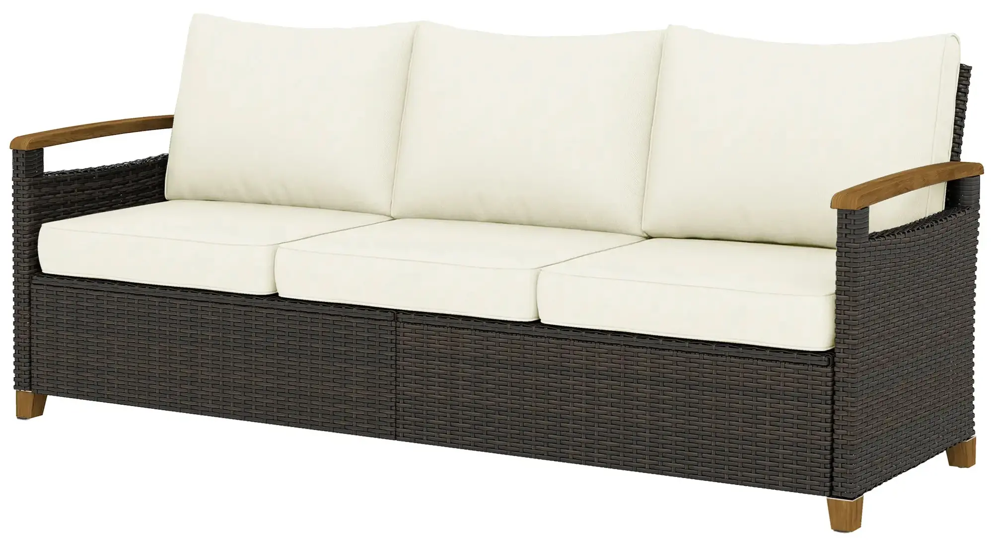 Canapea de gradina Outsunny 860-445V00CW (Cream White/Brown) - 2