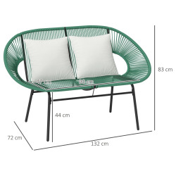 Садовый диван Outsunny 867-177V00DG (Dark Green) Thumb