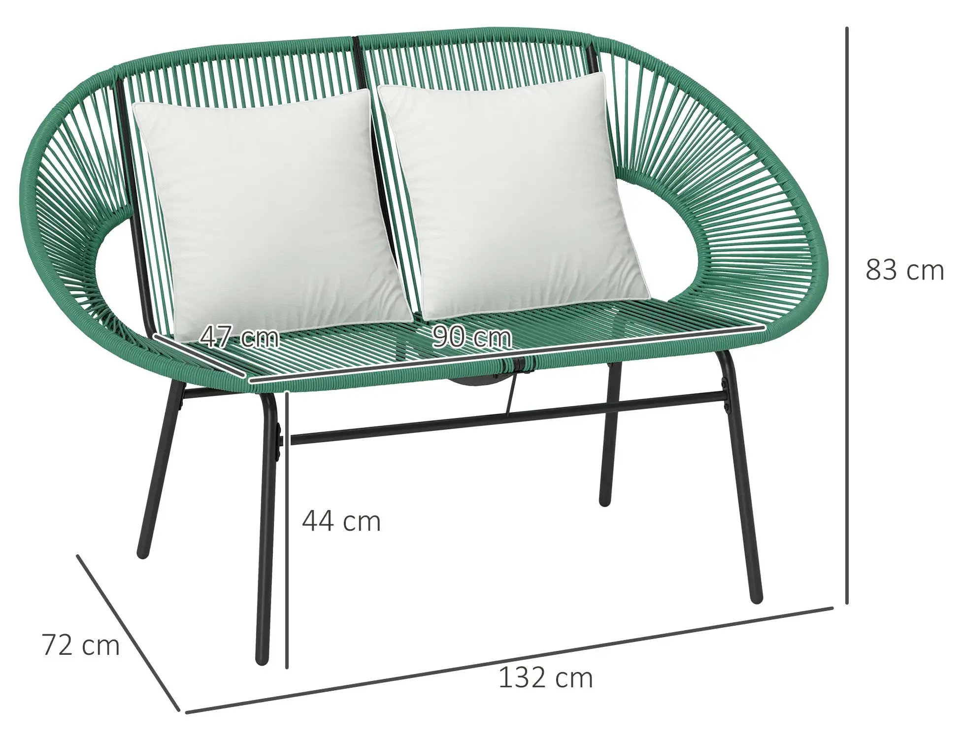 Садовый диван Outsunny 867-177V00DG (Dark Green) - 4