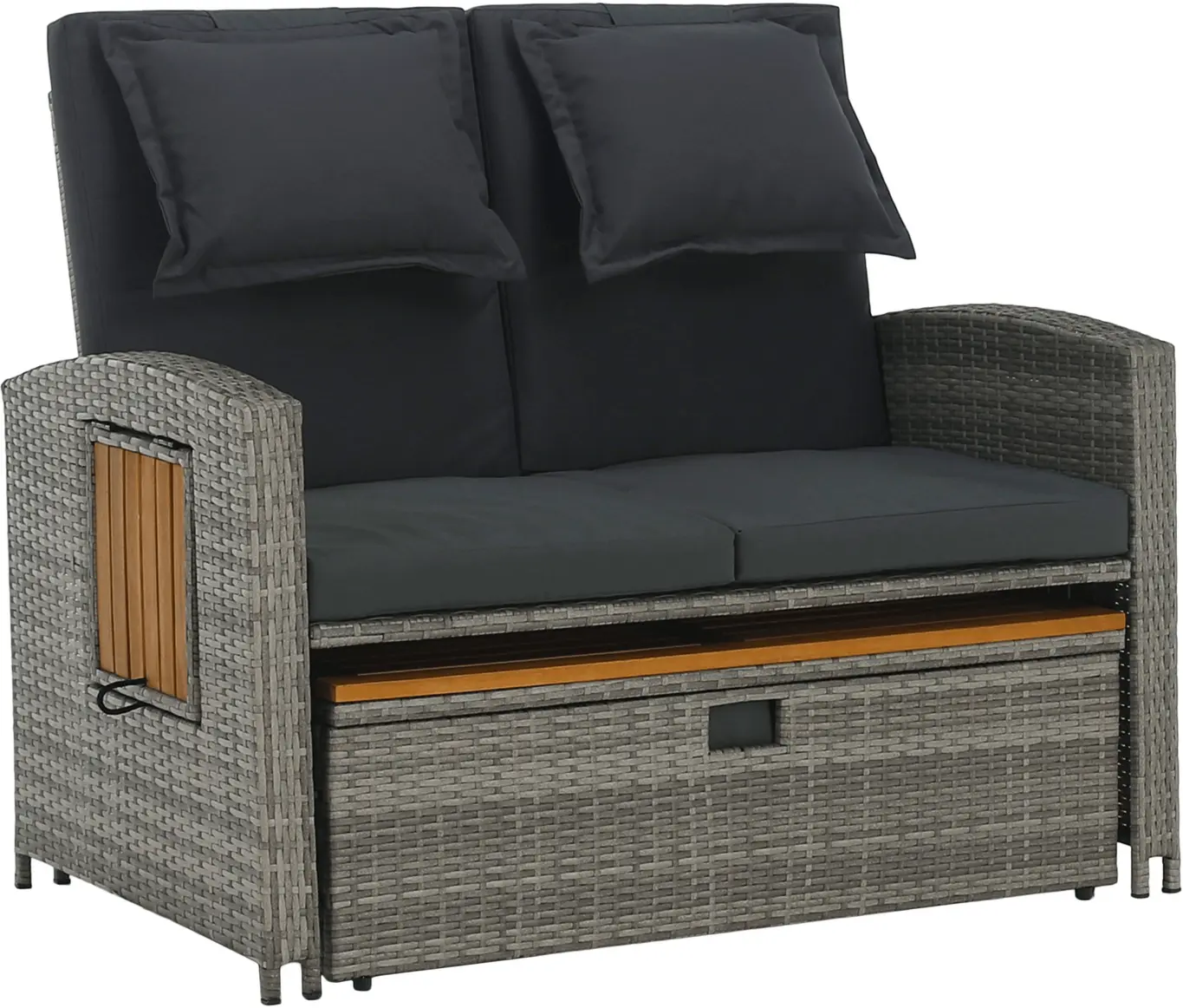 Canapea de gradina Tempo Kondela Malory (Gray/Natural)