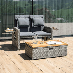 Canapea de gradina Tempo Kondela Malory (Gray/Natural)