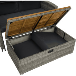 Canapea de gradina Tempo Kondela Malory (Gray/Natural) Thumb