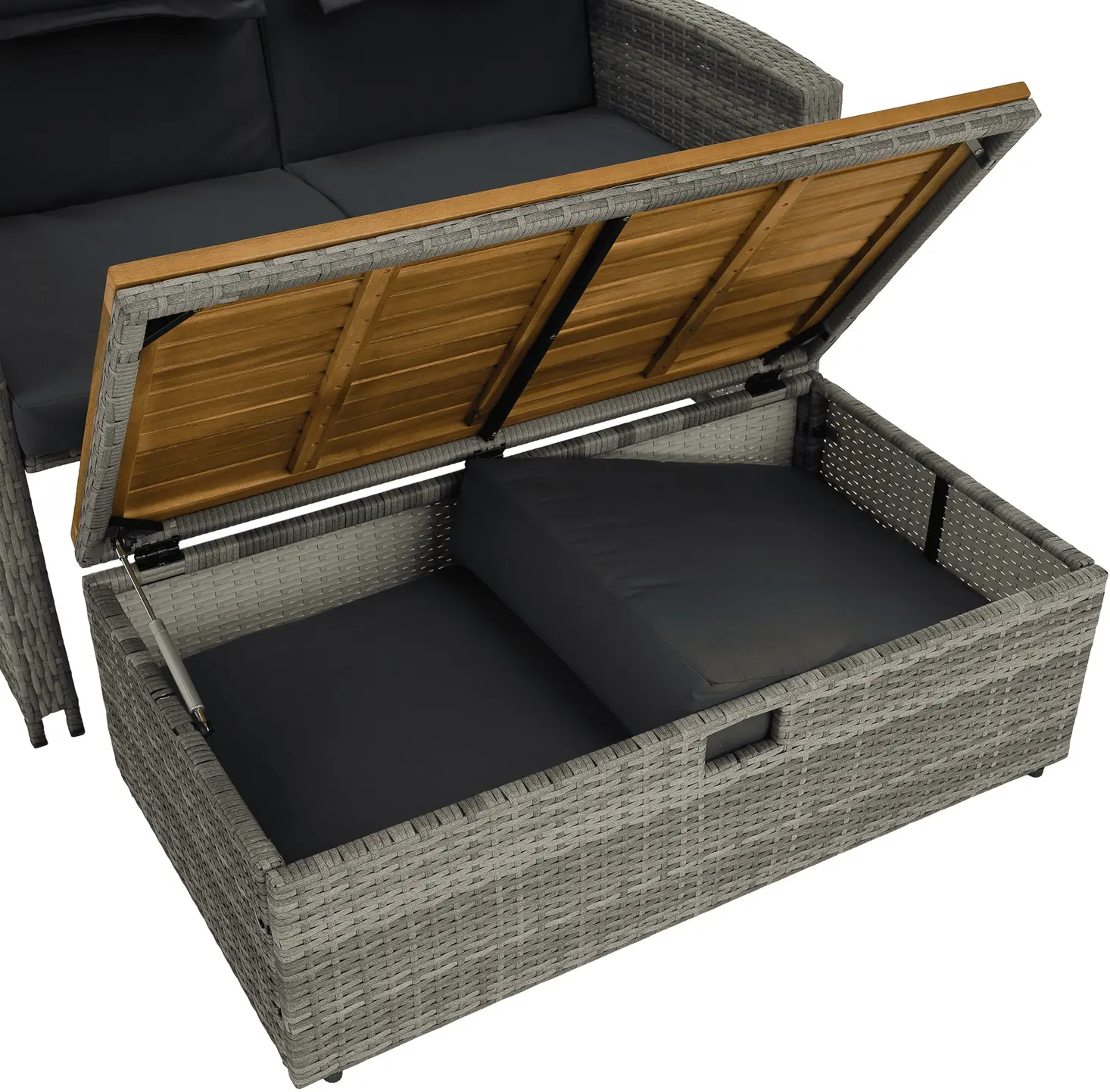 Canapea de gradina Tempo Kondela Malory (Gray/Natural)