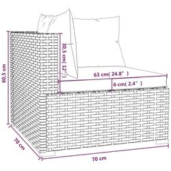 Модульный садовый диван VidaXL 3101697 (Black/Navy Blue) Thumb