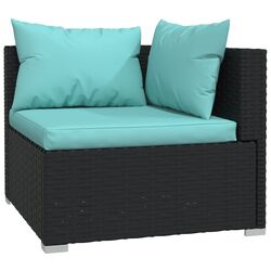 Модульный садовый диван VidaXL 3101697 (Black/Navy Blue) Thumb