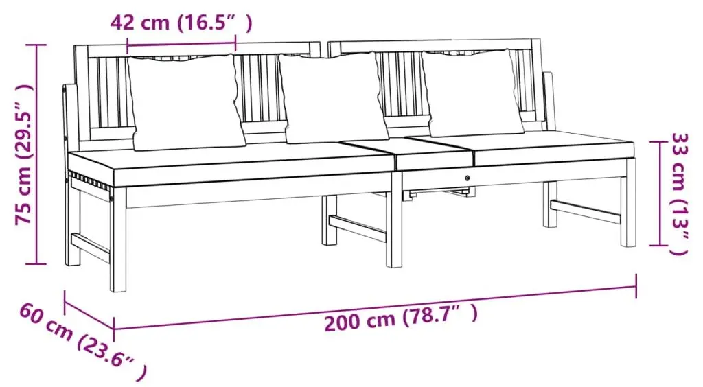 Canapea de gradina VidaXL 312144 (Natural/Cream)