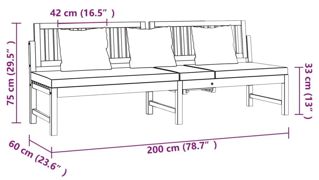 Садовый диван VidaXL 312144 (Natural/Grey)