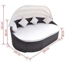 Canapea de gradina VidaXL 41831 (Brown/Cream) Thumb