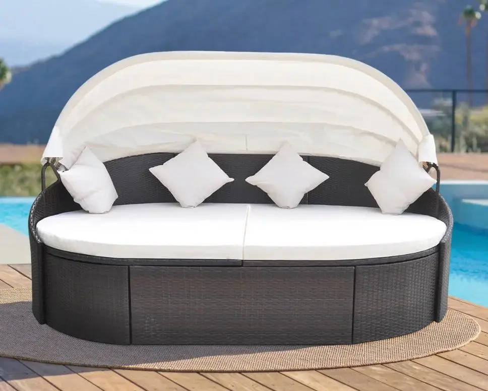 Canapea de gradina VidaXL 41831 (Brown/Cream)