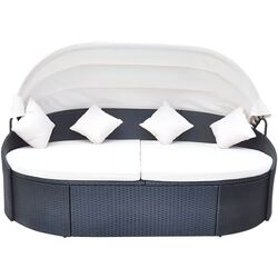 Canapea de grădină VidaXL 41832 (Black/White) Thumb