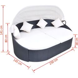 Canapea de grădină VidaXL 41832 (Black/White) Thumb