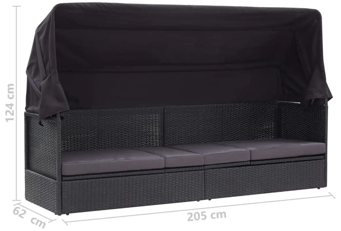 Canapea de gradina VidaXL 46092 (Black)