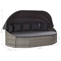 Canapea de grădină VidaXL 46093 (Grey/Anthracite) Thumb