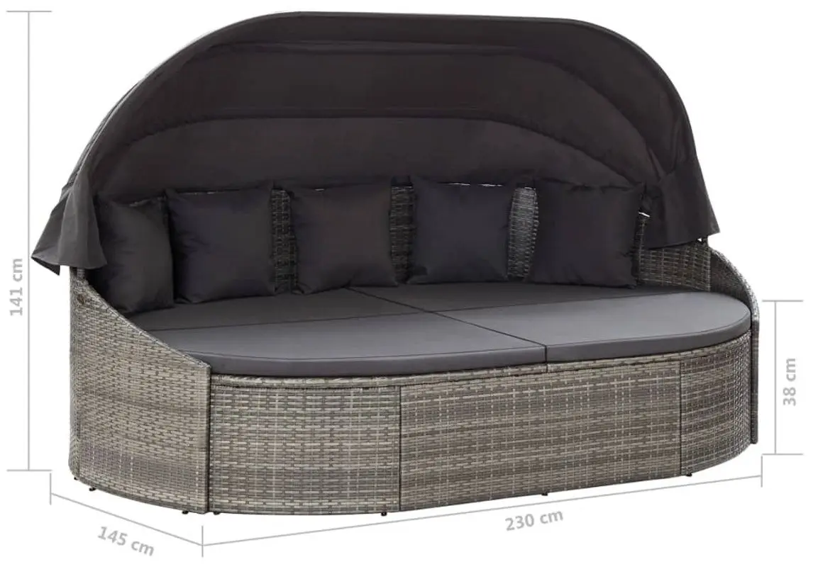 Canapea de grădină VidaXL 46093 (Grey/Anthracite)