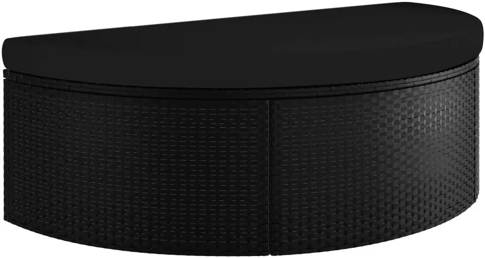 Canapea modulară de grădină cu umbrelă VidaXL 47398 (Black)