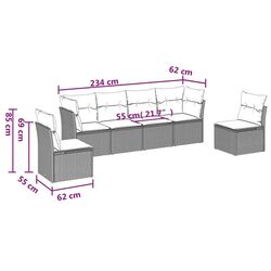 Canapea modulara de gradina VidaXL 3249205 (Black/Cream) Thumb