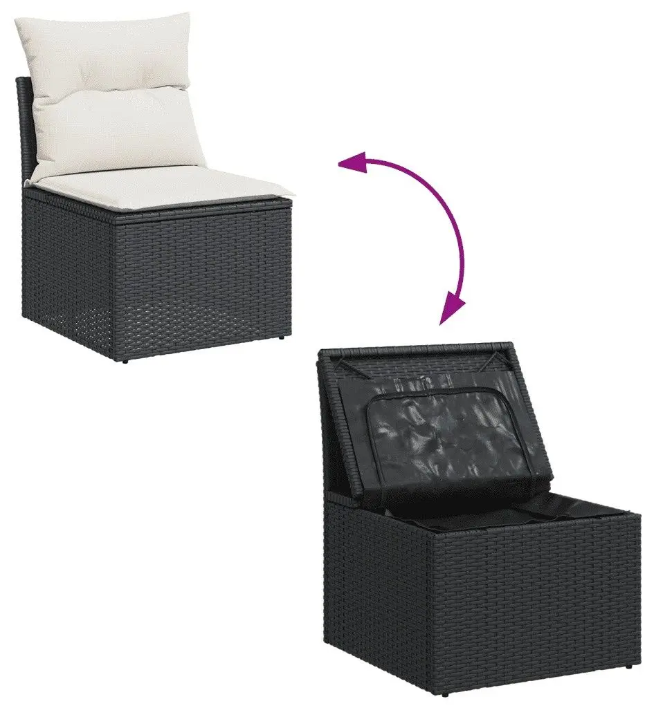 Canapea modulara de gradina VidaXL 3249205 (Black/Cream)