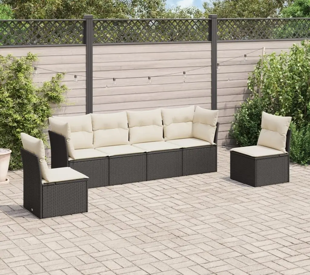 Canapea modulara de gradina VidaXL 3249205 (Black/Cream)