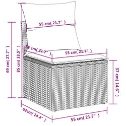 Садовый модульный диван VidaXL 3251190 (Brown/Cream) Thumb