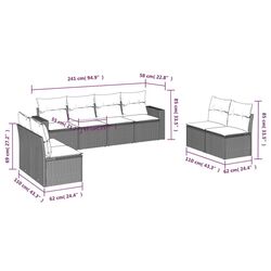 Садовый модульный диван VidaXL 3251190 (Brown/Cream) Thumb