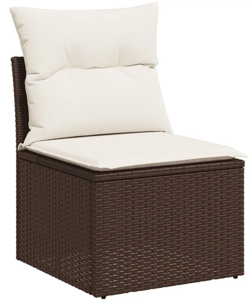 Canapea modulara de gradina VidaXL 3251430 (Brown/Cream)