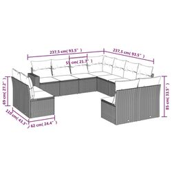 Set mobila de gradina VidaXL 3251470 (Brown/Cream) Thumb